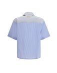 Marni Striped Pattern Short Sleeve Shirt - Cerulean Blue