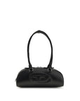 Diesel 1DR Python Effect Leather Shoulder Bag - Black
