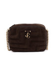Jimmy Choo Suede Leather Avenue Camera Crossbody Bag