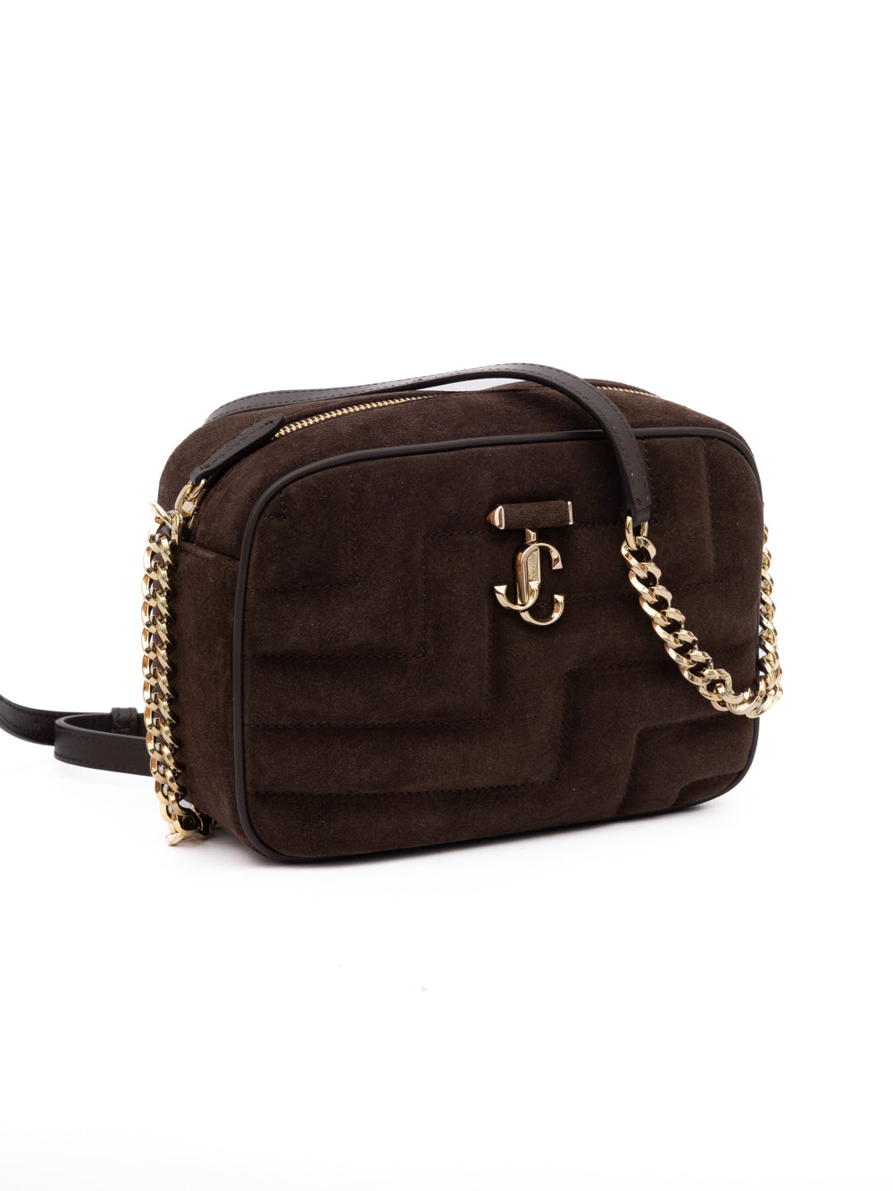 Jimmy Choo Suede Leather Avenue Camera Crossbody Bag