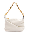 Jimmy Choo Diamond Chain Strap Leather Hobo Bag - White
