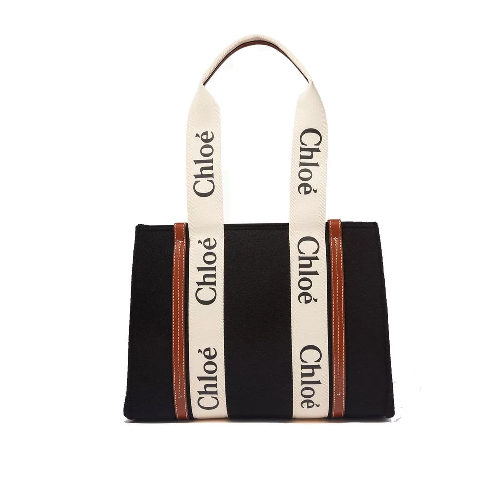Chloé Wool Tote Bag - Black
