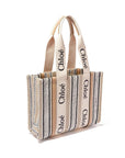Chloé Beige Linen Woody Tote Bag