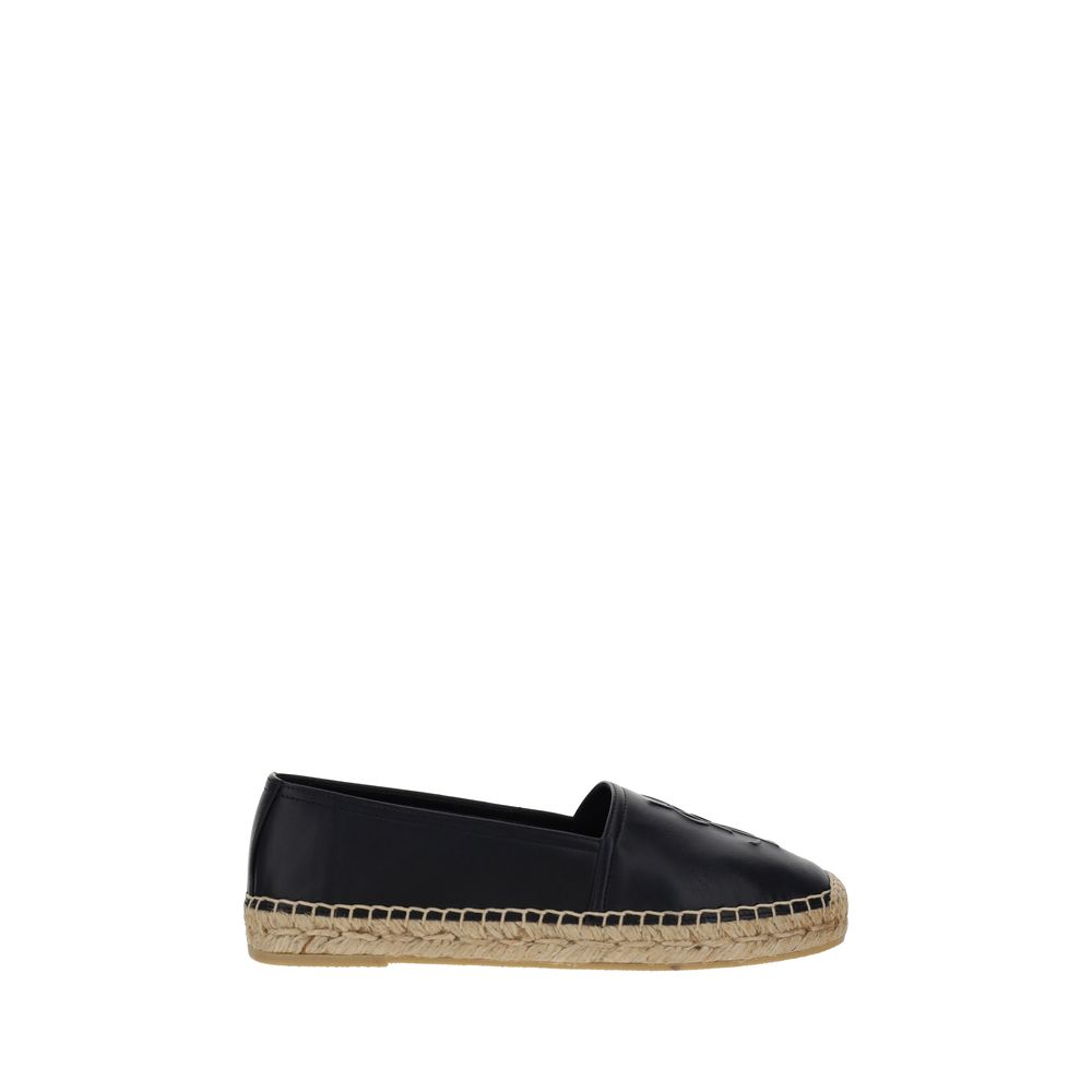 Saint Laurent Leather Espadrilles - Black