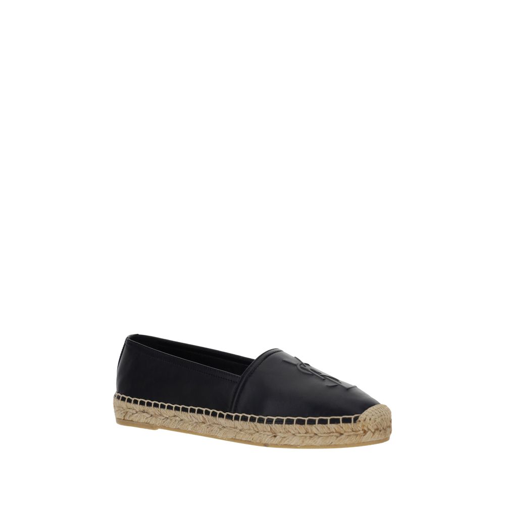 Saint Laurent Leather Espadrilles - Black