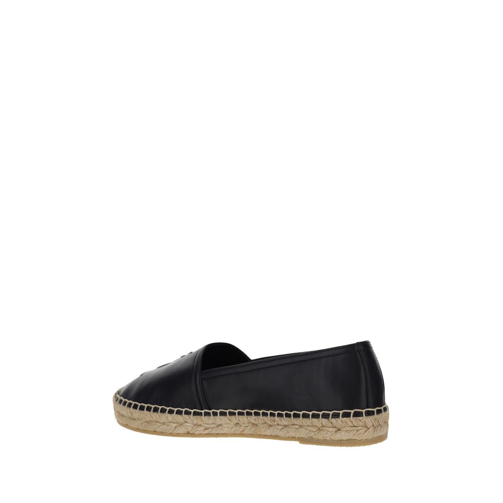 Saint Laurent Leather Espadrilles - Black