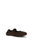 Miu Miu Suede Leather Mary Jane Ballet Flats - Dark Chocolate