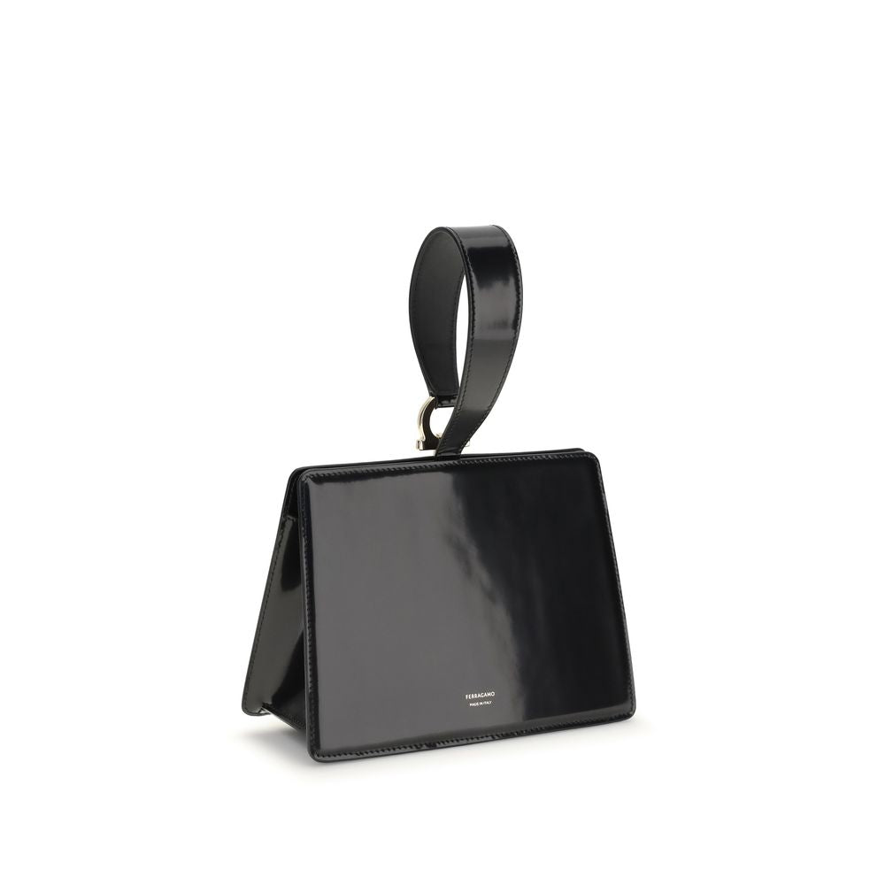 Ferragamo Leather Gancini Mini Clutch Bag - Black