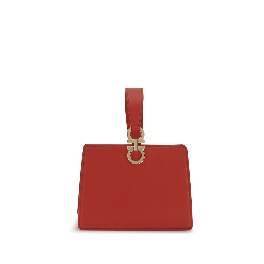 Ferragamo Leather Gancini Mini Clutch Bag - Red