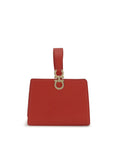 Ferragamo Leather Gancini Mini Clutch Bag - Red