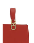 Ferragamo Leather Gancini Mini Clutch Bag - Burgundy Red