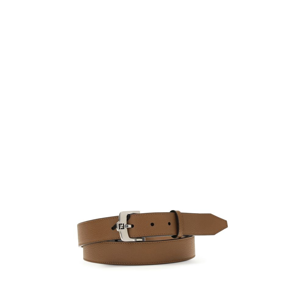 Fendi FF Leather Belt - Tan