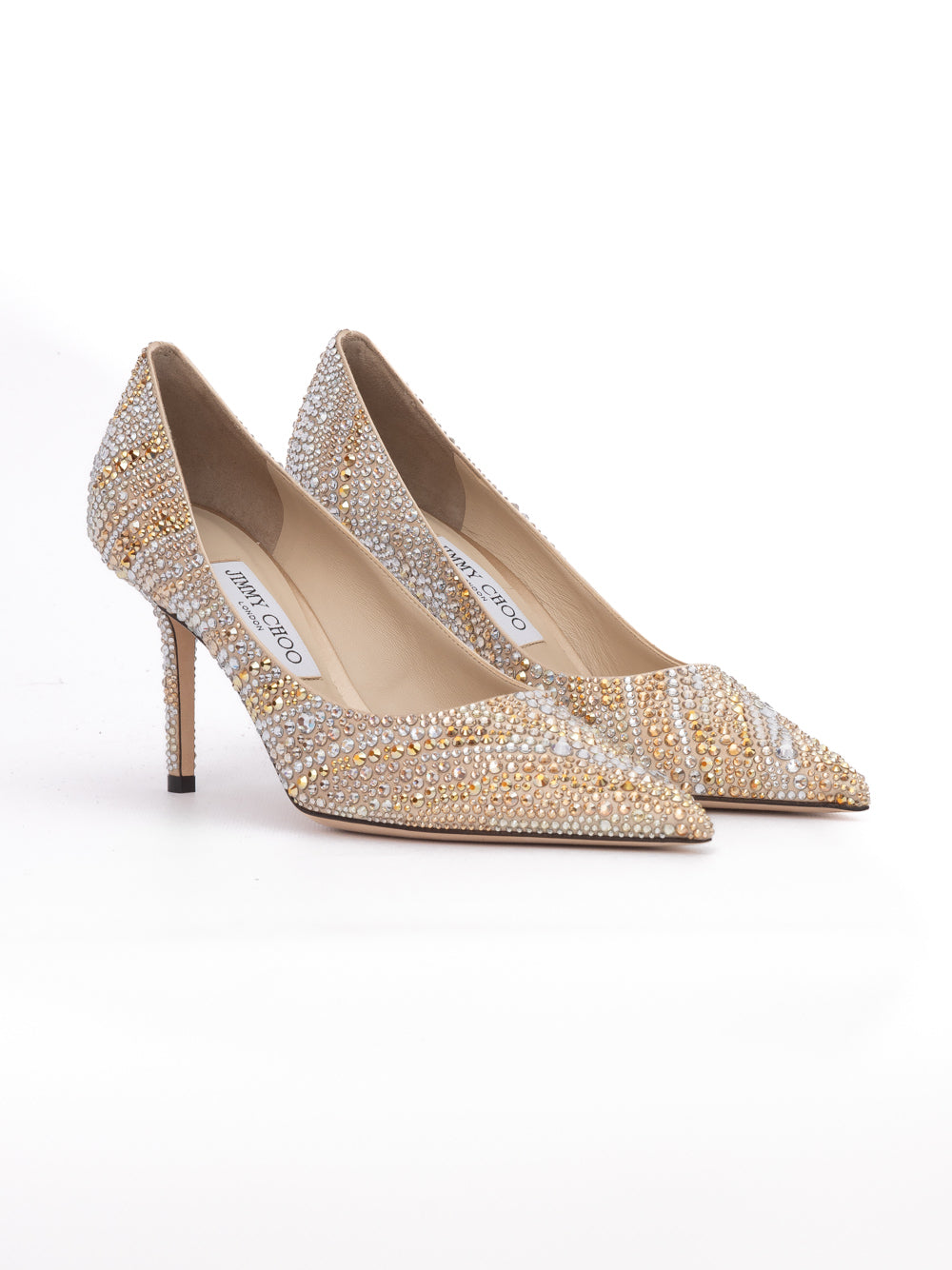 Jimmy Choo Crystal Love 85 Pumps - Gold Mix