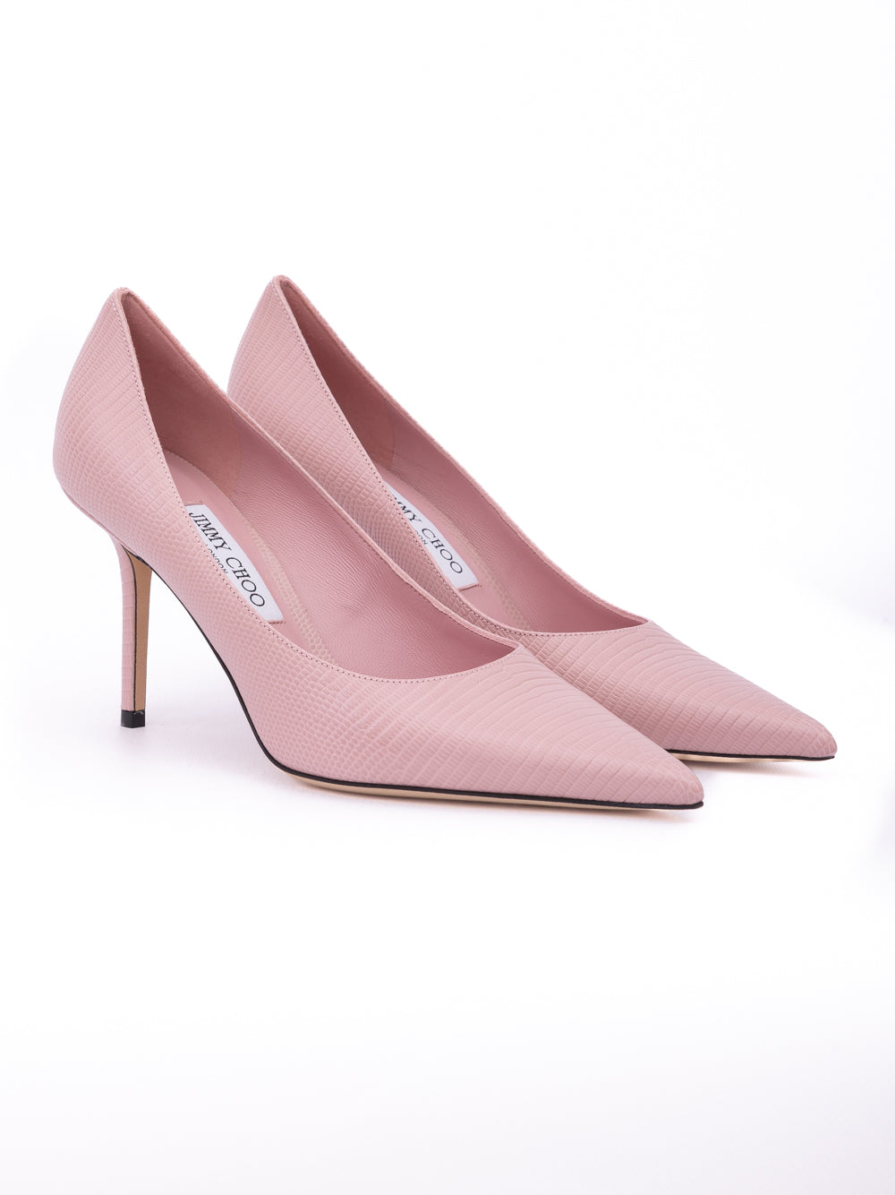 Jimmy Choo Reptile Embossed Leather Love 85 Pumps - Dusty Pink