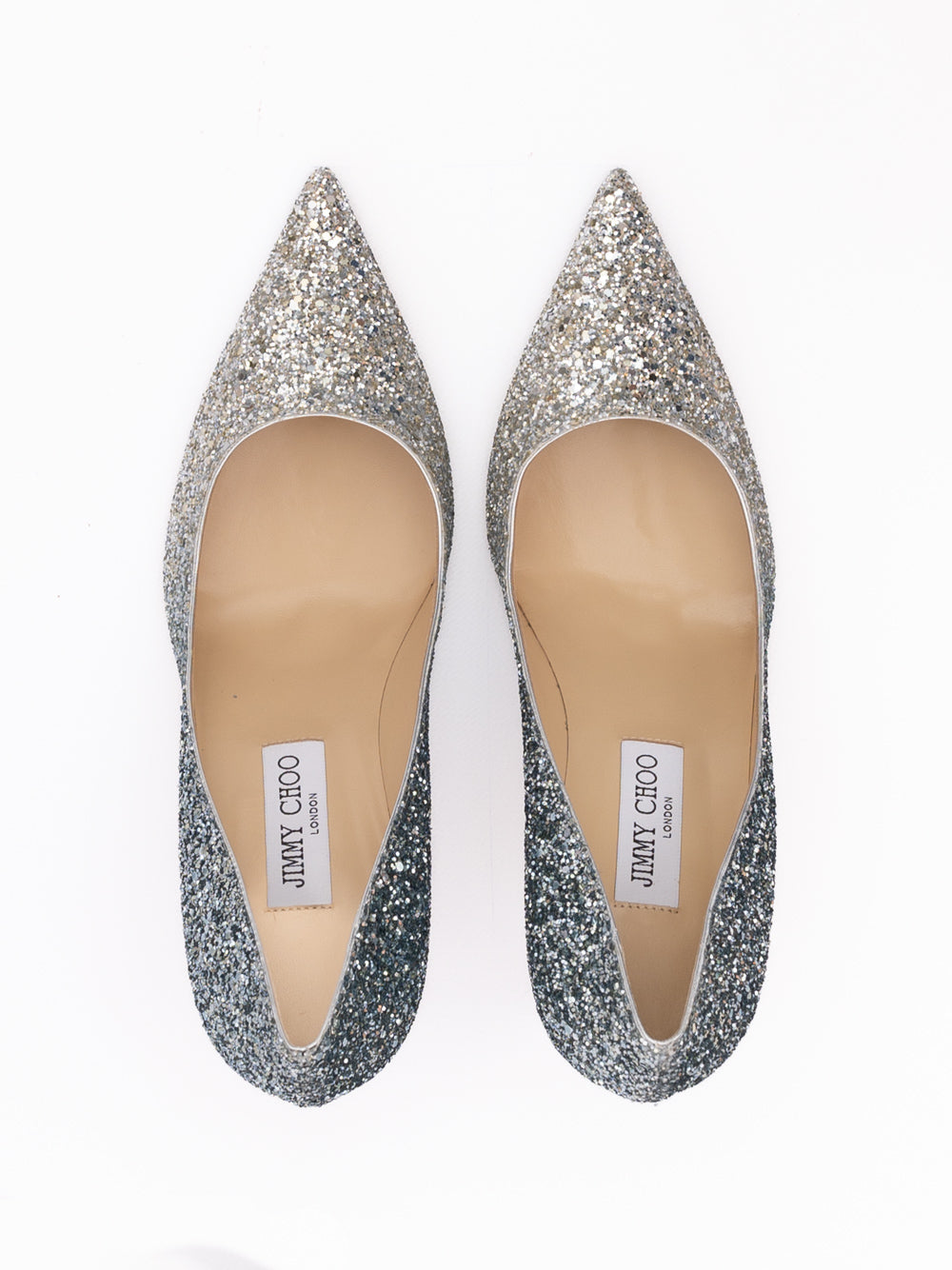 Jimmy Choo Agnes Glitter Pumps - Silver