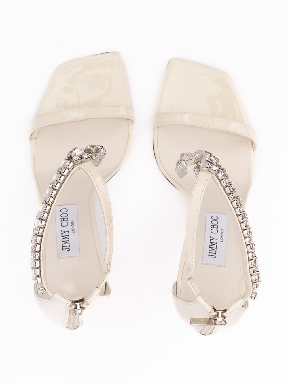 Jimmy Choo Embellished Satin Verity Sandals 100 - White