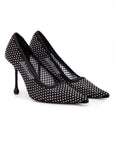 Jimmy Choo Crystal Embellished Mesh Ixia 95 Pumps - Black