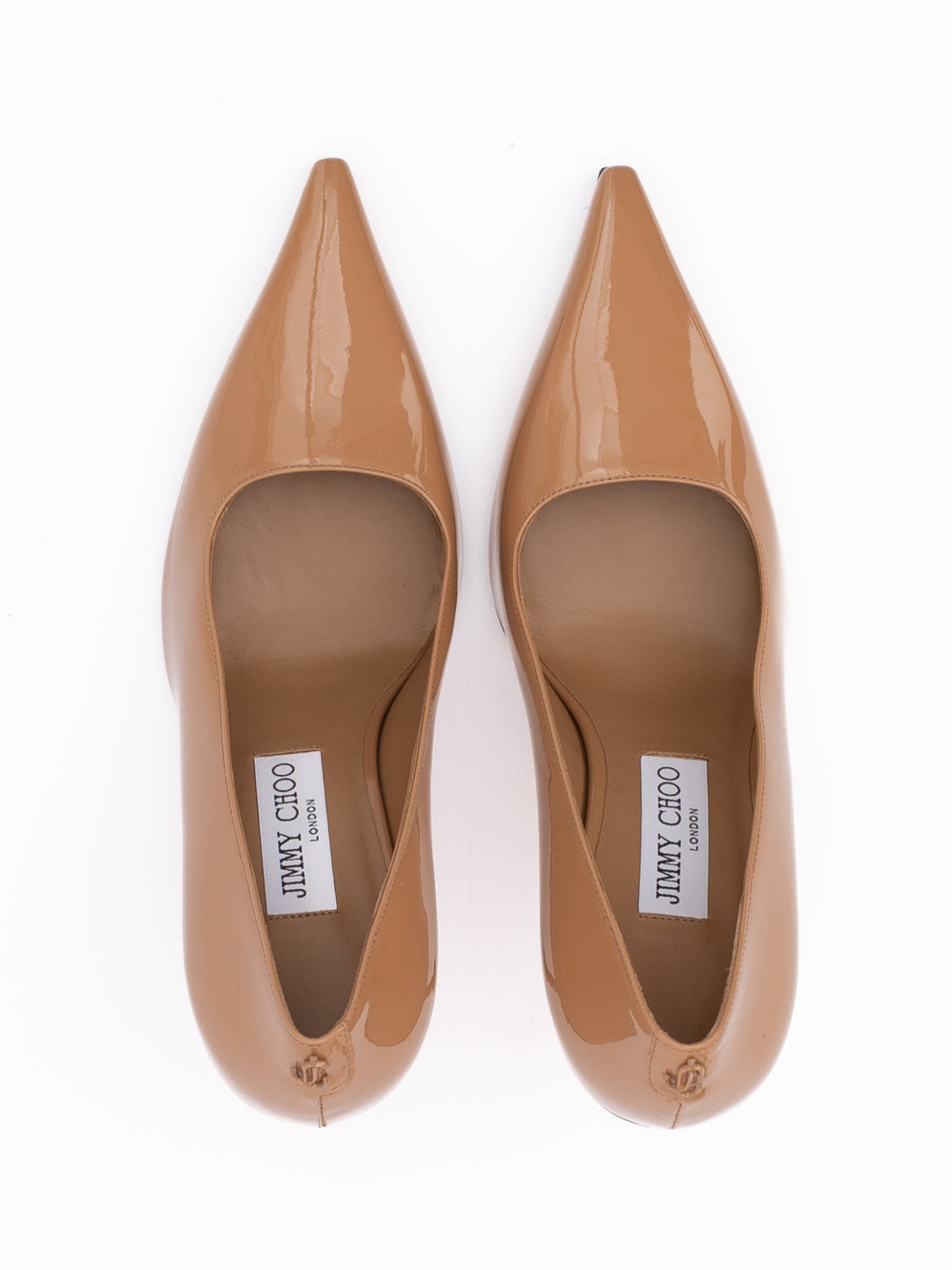 Jimmy Choo Patent Leather Ixia 95 Pumps - Biscuit