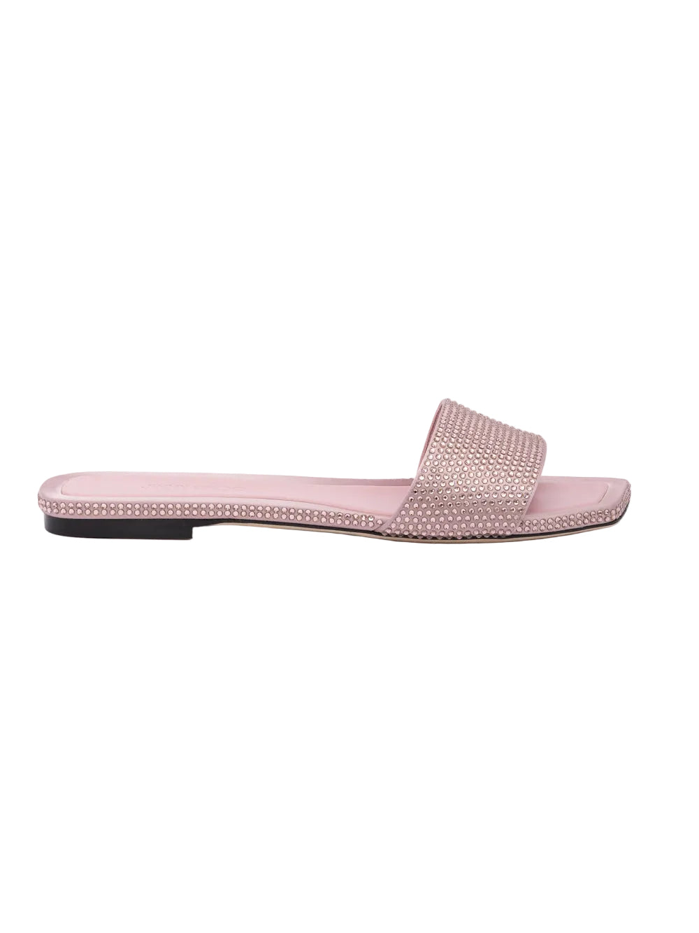Jimmy Choo Satin Crystal Clovis Flat - Pink