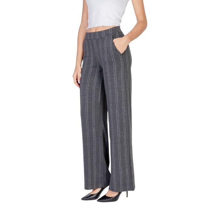 Ichi Stripe Grey Wide Leg Suit Pants