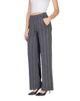 Ichi Stripe Grey Wide Leg Suit Pants