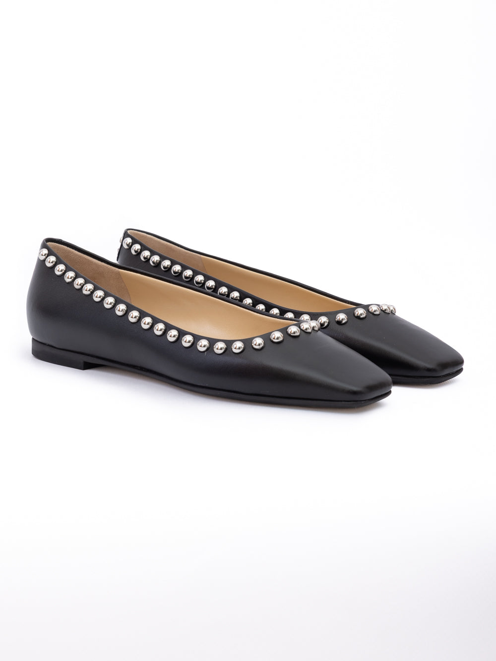 Jimmy Choo Dome Studs Mirele Ballet Flats - Black
