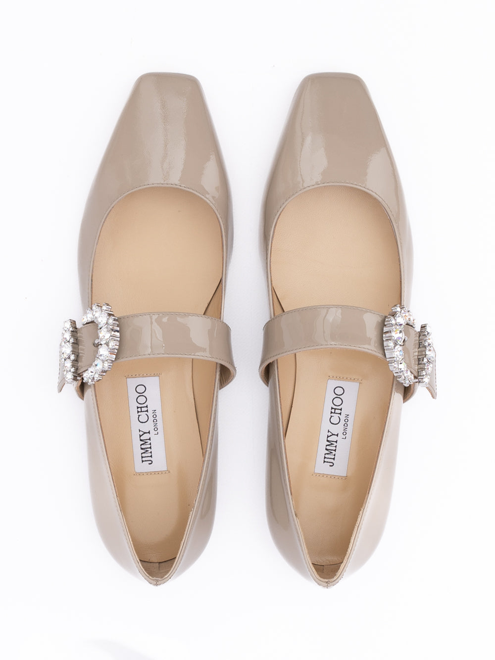 Jimmy Choo Cheri Mary Janes - Taupe Gray/Grey
