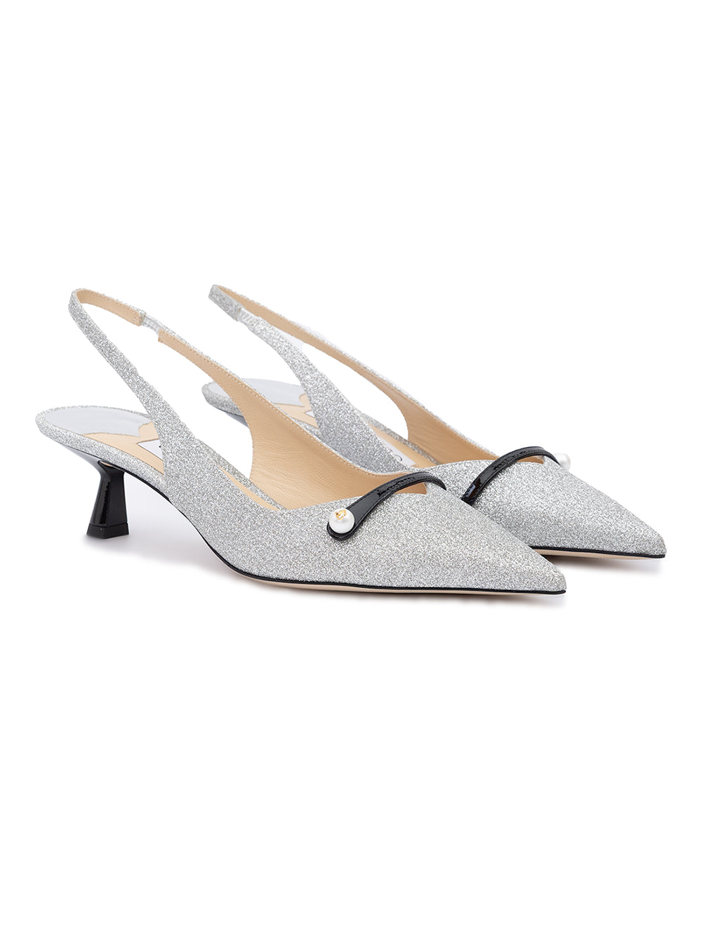 Jimmy Choo Amita 45 Slingback Pumps - Silver