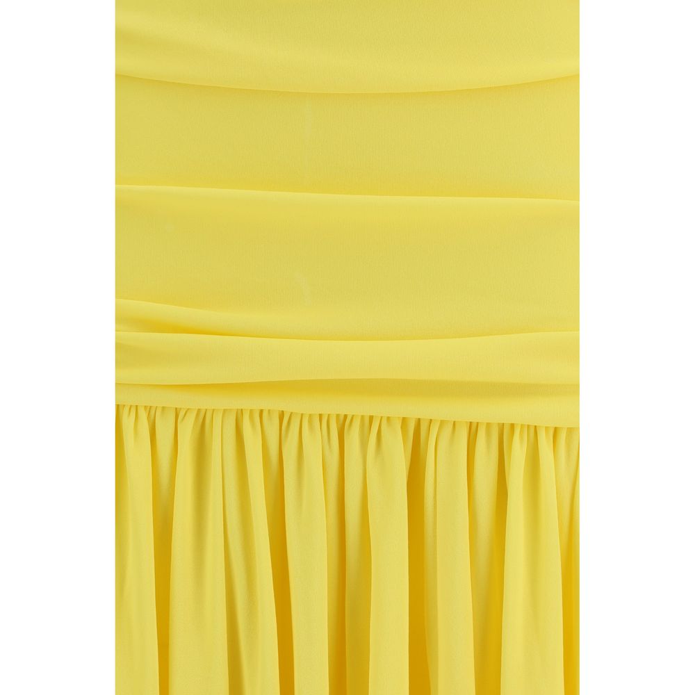 Jacquemus Pleated Midi Dress - Limoncello Yellow
