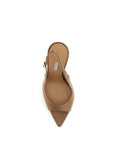 LE SILLA Bella Chanel Silk Stiletto Heel Slingback Sandals - Brown