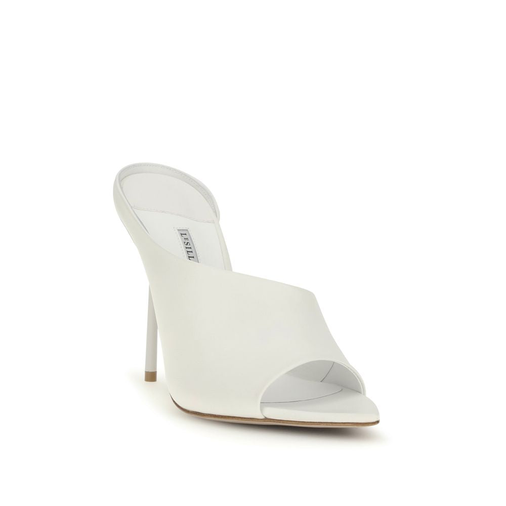 LE SILLA Futura Leather Stiletto Heel Sandals - White