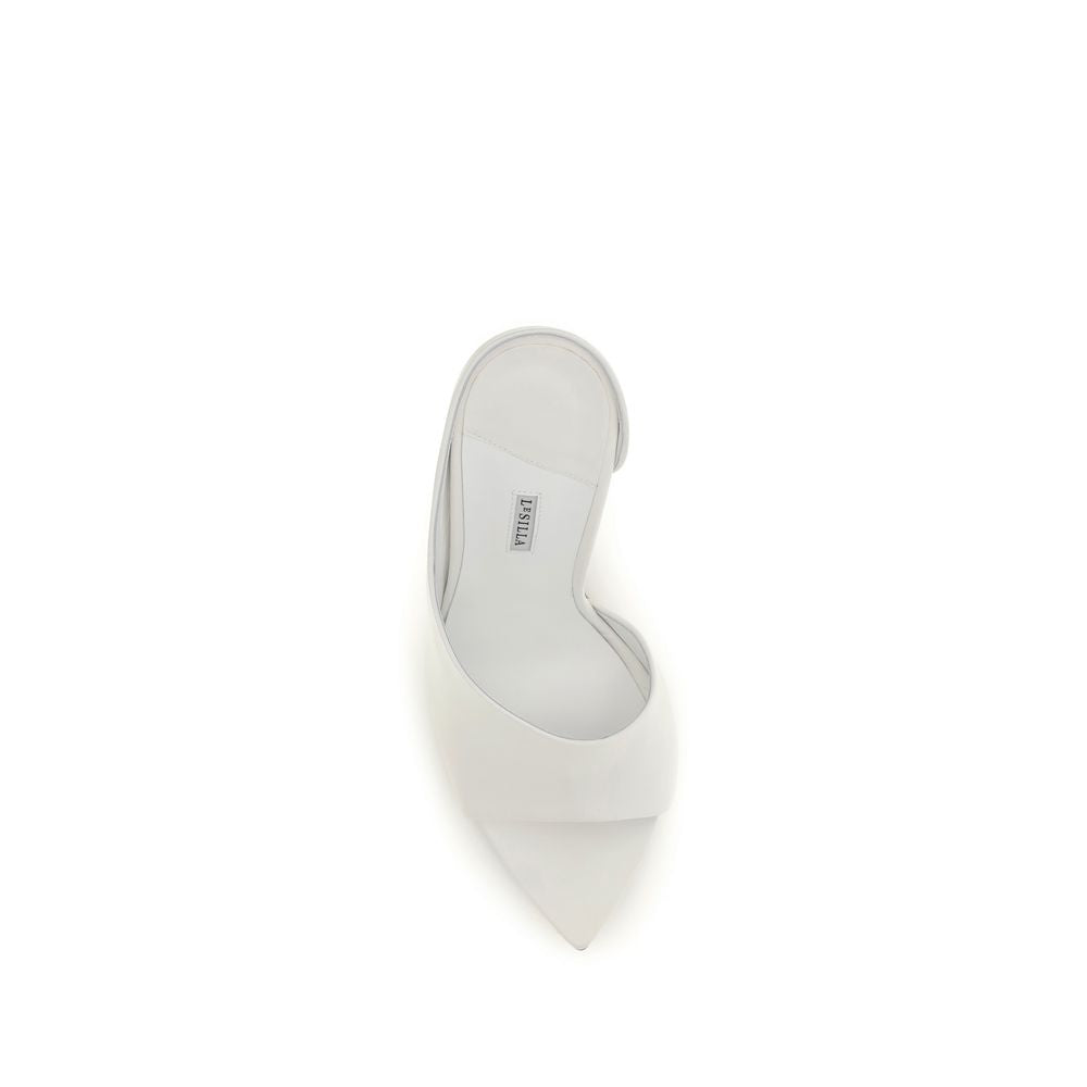 LE SILLA Futura Leather Stiletto Heel Sandals - White