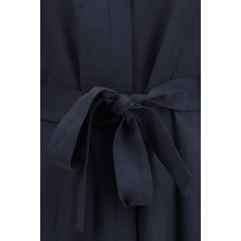 P.A.R.O.S.H. Chemisier Midi Dress - Dark Blue