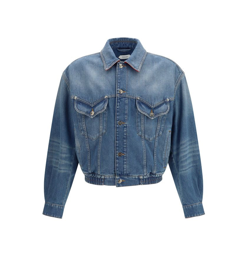 Versace Leather Lined Vintage Denim Jacket