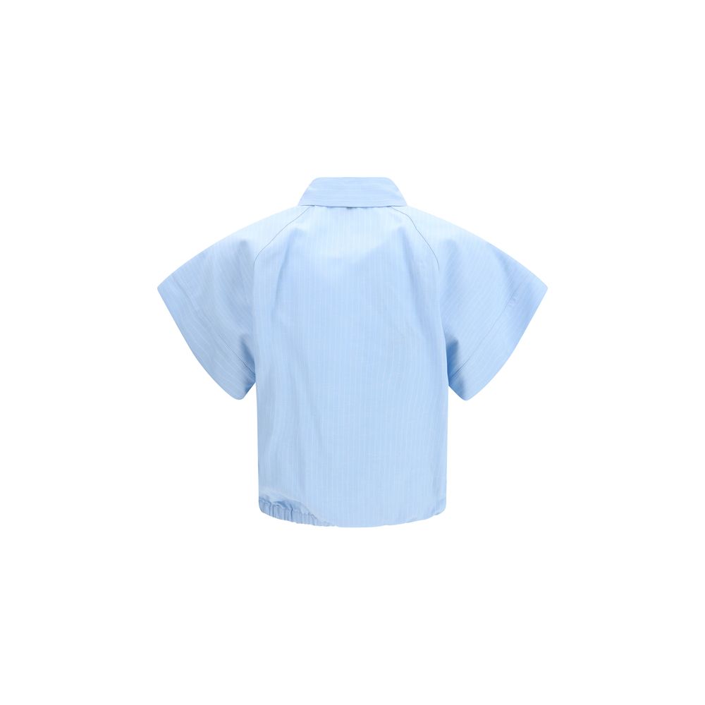 Jacob Cohen Cropped Short Sleeve Shirt - Light Blue