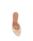 Amina Muaddi Alexa Peep Toe Mule Sandals - Beige