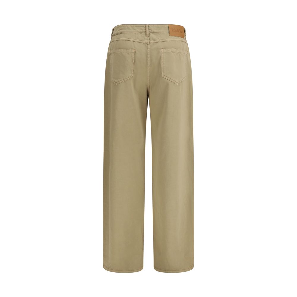 Max Mara Wide-Leg Color Denim Pants - Beige