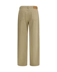 Max Mara Wide-Leg Color Denim Pants - Beige