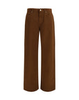Max Mara Wide-Leg Color Denim Pants - Brown