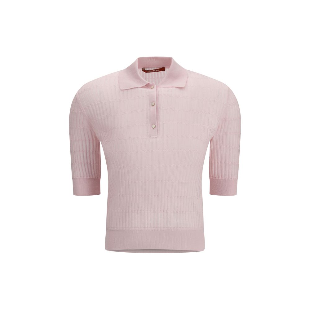 Max Mara Wool-Silk Polo Shirt - Candy Pink