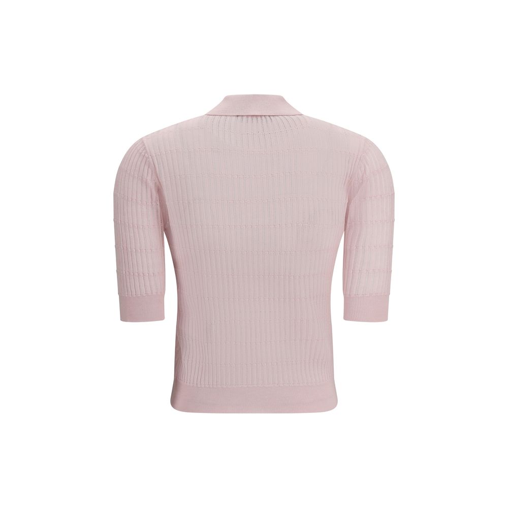Max Mara Wool-Silk Polo Shirt - Candy Pink