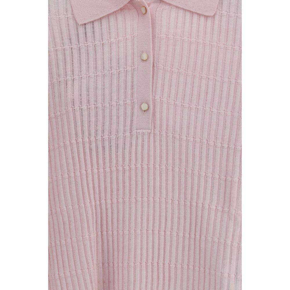 Max Mara Wool-Silk Polo Shirt - Candy Pink