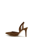 Gianvito Rossi Suede Leather Slingback Heels - Mocha Brown