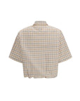 Prada Checkered Pattern Shirt With Tucked Hem