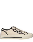 Jimmy Choo Logo Fenix Leather Low Top Sneakers - Beige