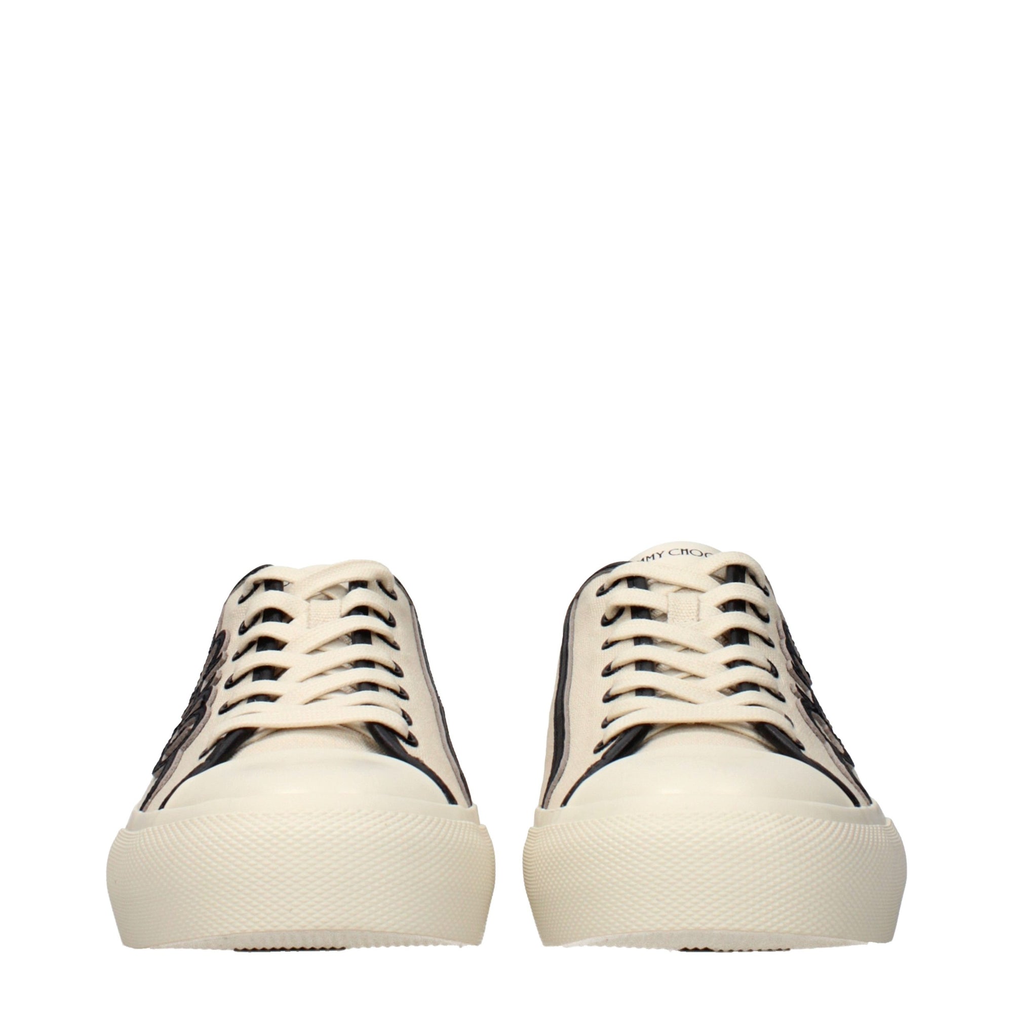 Jimmy Choo Logo Fenix Leather Low Top Sneakers - Beige