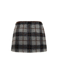 Miu Miu Checkered Mini Skirt - Gray/Grey