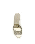 Prada Leather & Mesh Mule Sandals - Silver