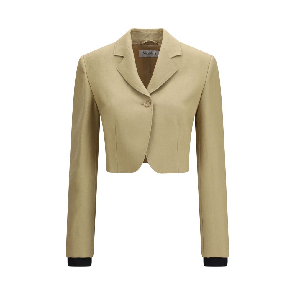 Max Mara Buono Linen Denim Jacket - Beige