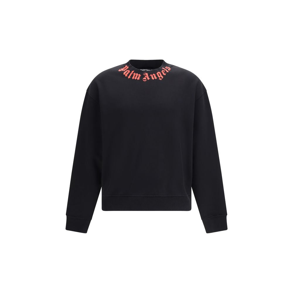 Palm Angels Neck Logo Sweatshirt - Black